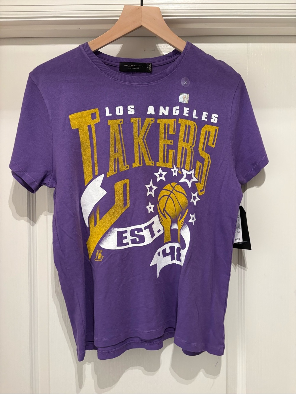 Women’s Junk Food Los Angeles Lakers Banner Vintage T-Shirt size S NWT